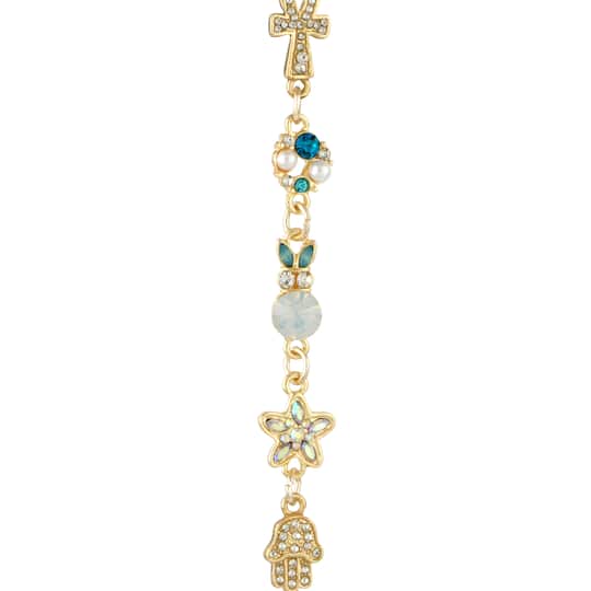 Mixed Gold & Rhinestone Protection Icon Metal & Glass Beads, 8ct. by Bead Landing™